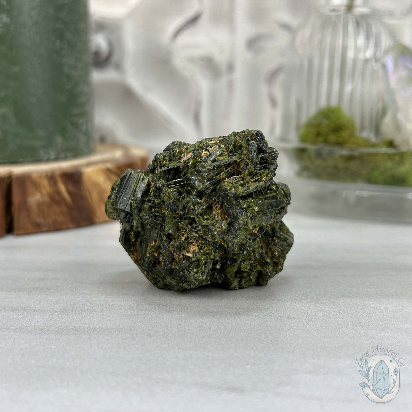 Raw Green Tourmaline Pet Rock Specimen