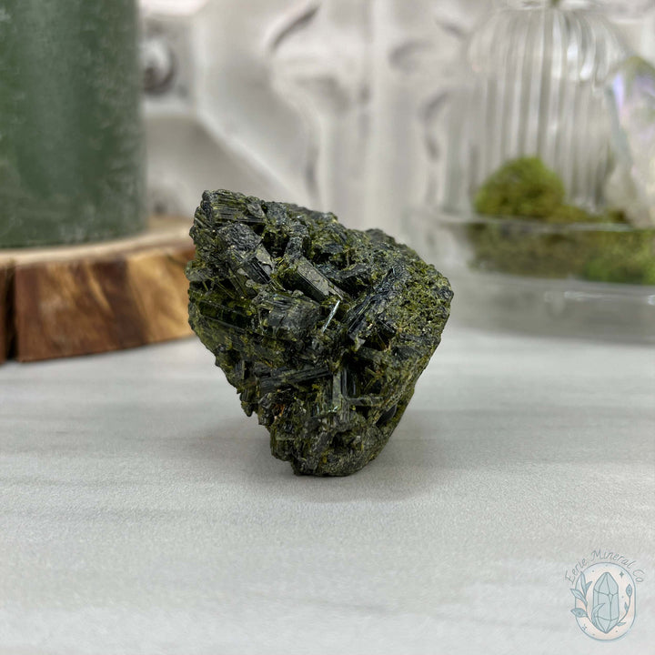 Raw Green Tourmaline Pet Rock Specimen