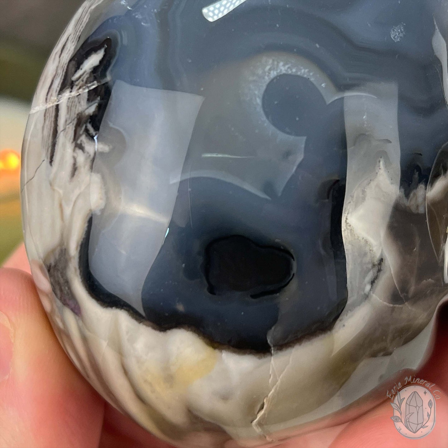 3" Polished Green UV Reactive Agate Skull Carving