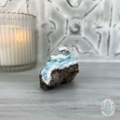Ocean Blue Hemimorphite on Druzy Matrix Specimen