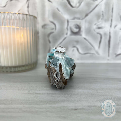 Ocean Blue Hemimorphite on Druzy Matrix Specimen