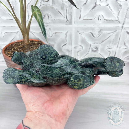 Polished Kambaba Jasper Lion Carving