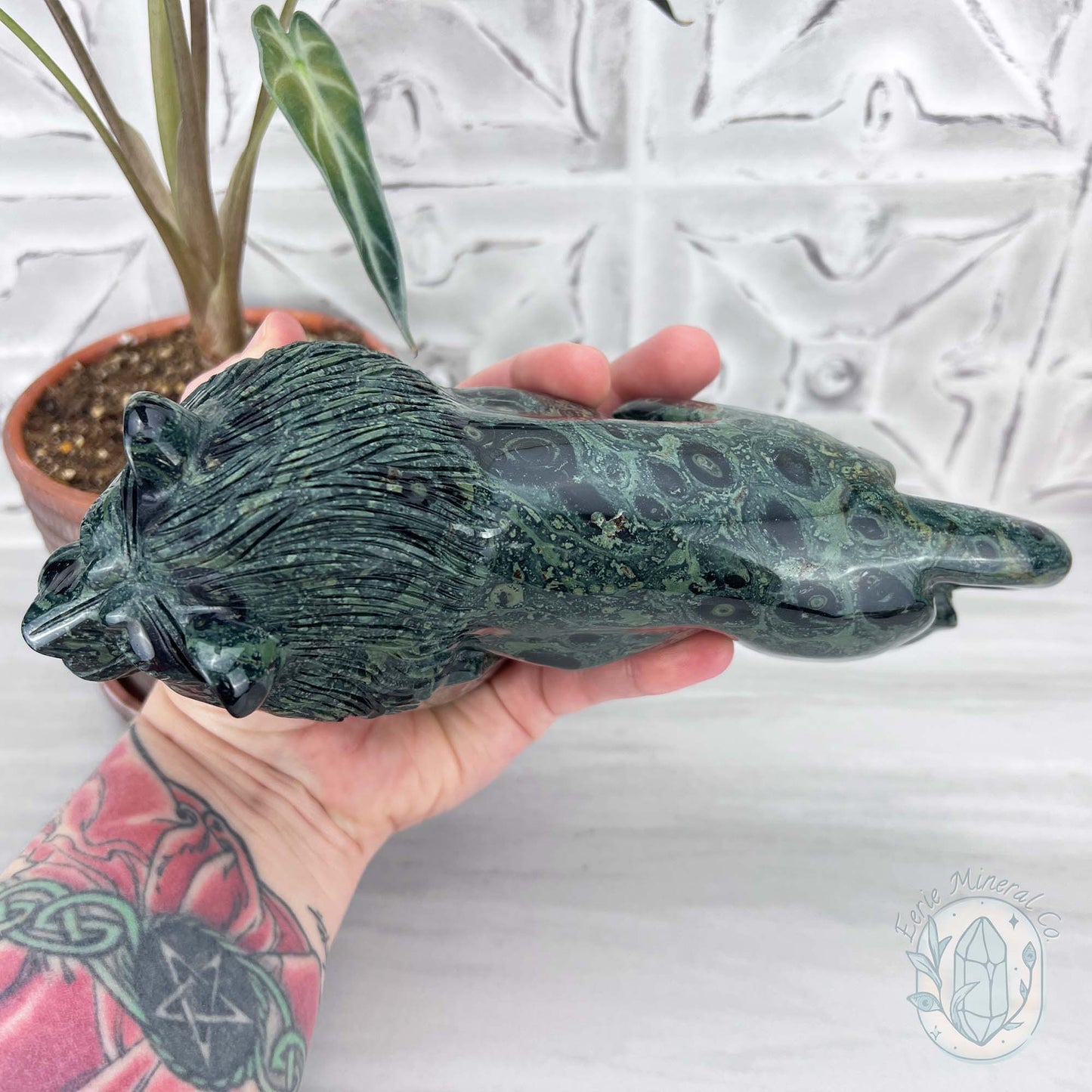 Polished Kambaba Jasper Lion Carving