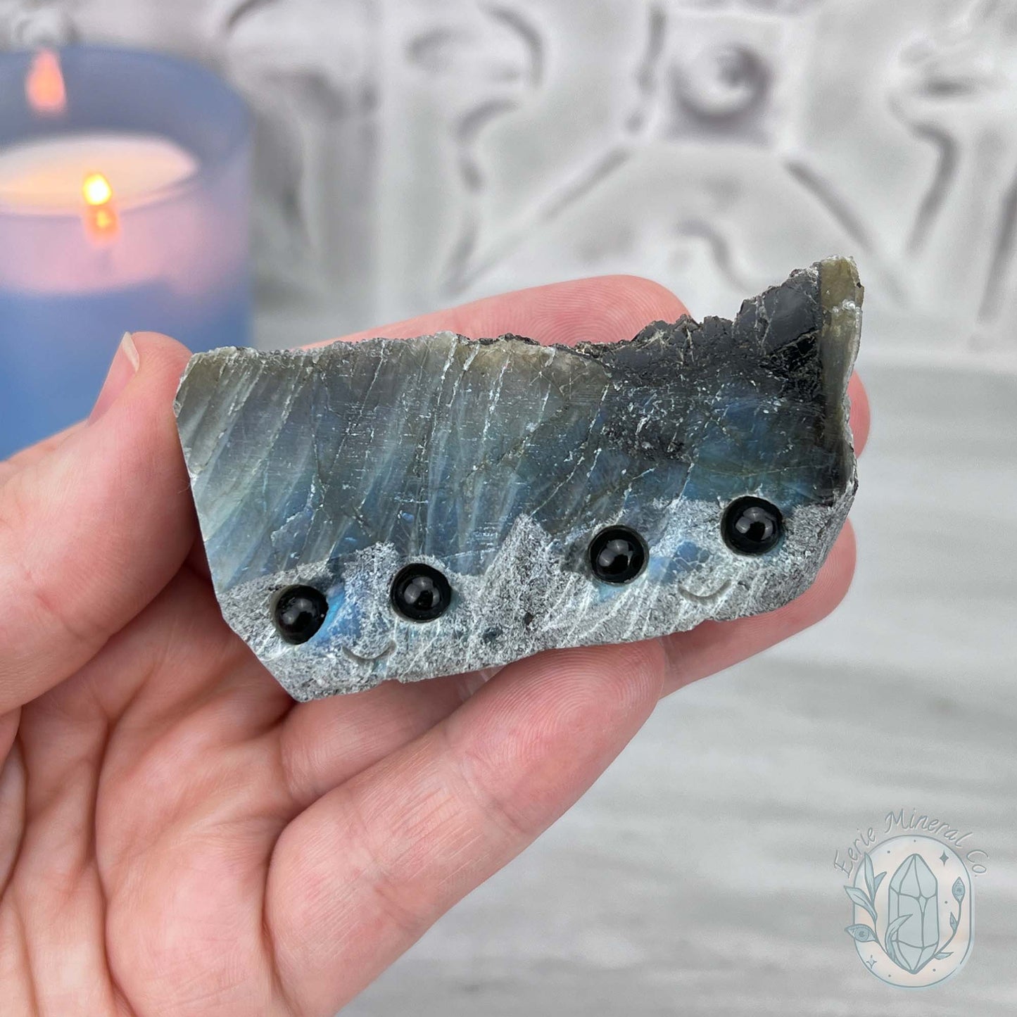 Blue Flash Twin Labradorite Hedgehog Specimen