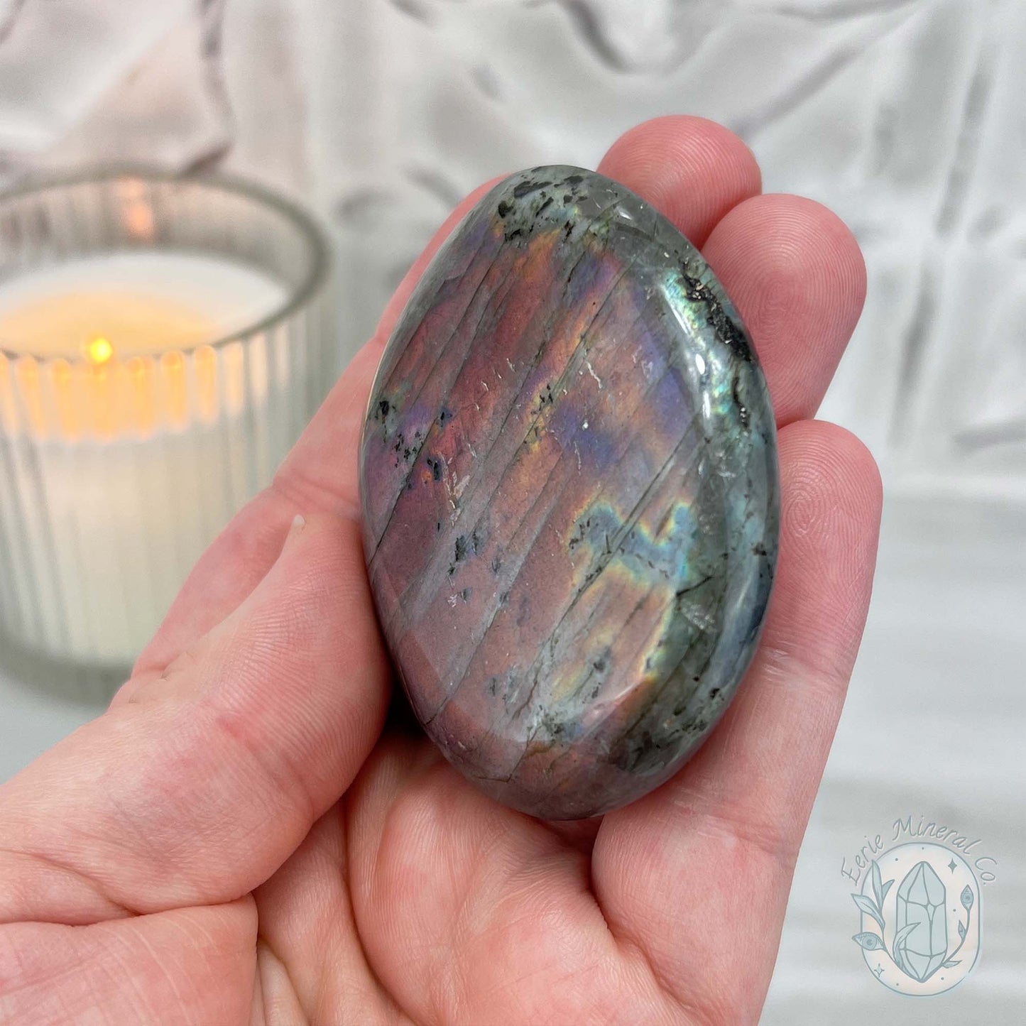 Purple Flash Labradorite Palmstone