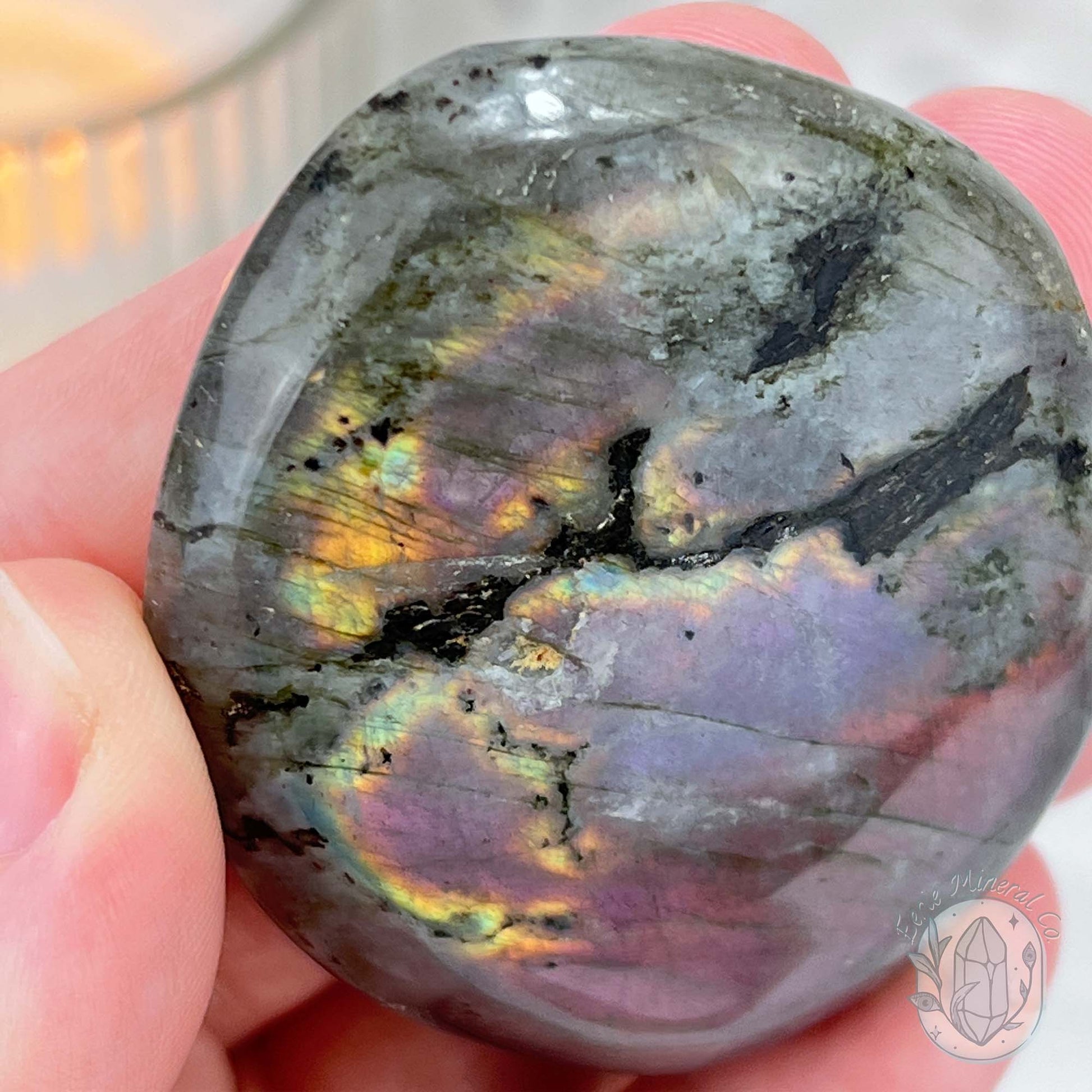 Purple Flash Labradorite Palmstone