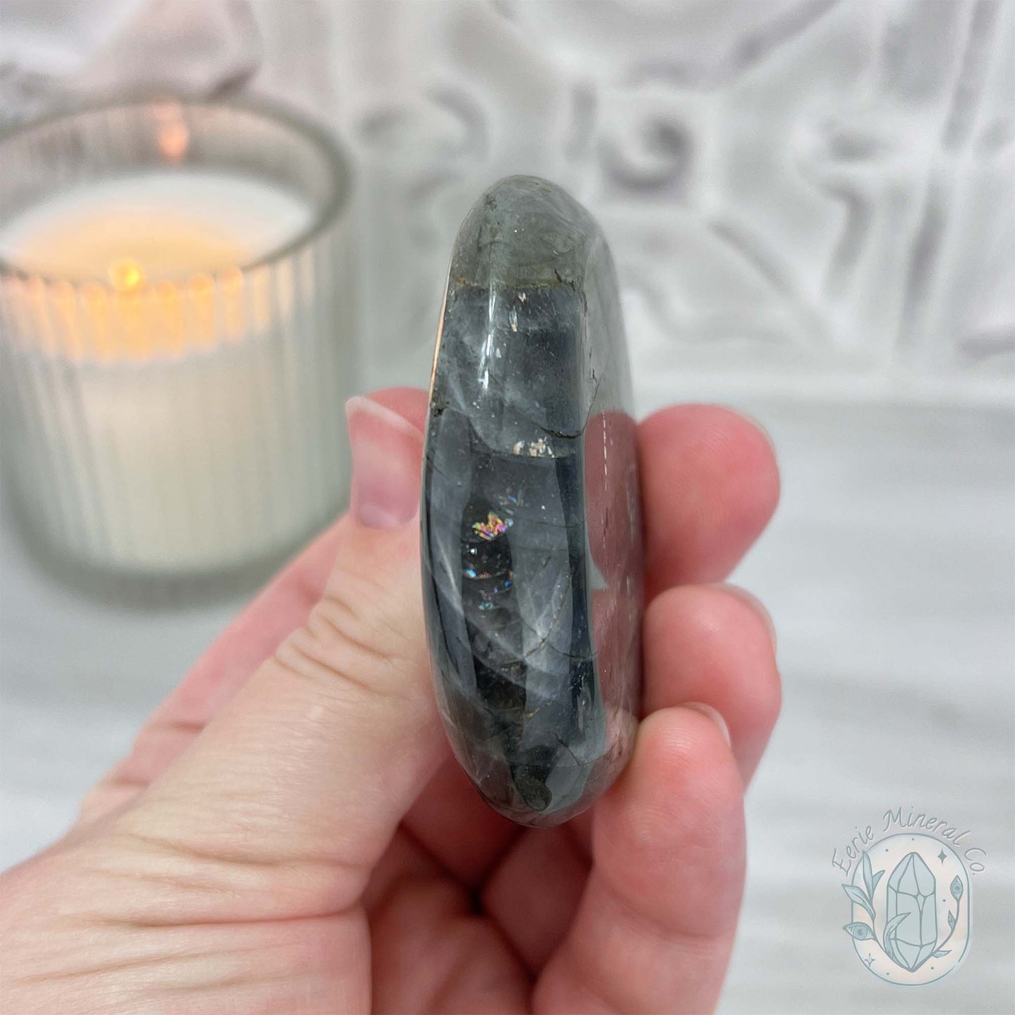 Purple Flash Labradorite Palmstone