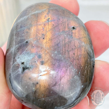 Purple and Gold Flash Labradorite Palmstone