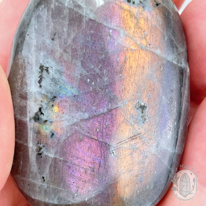 Purple and Gold Flash Labradorite Palmstone