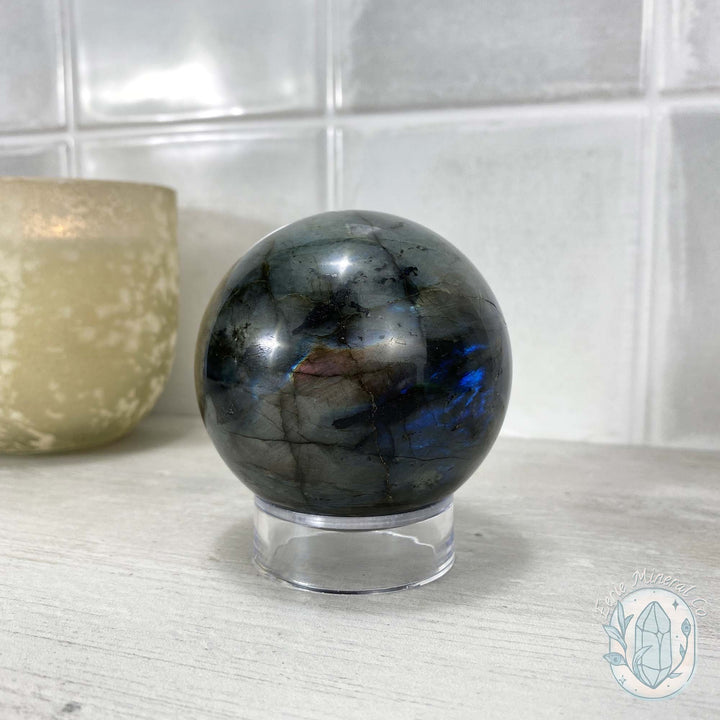 Polished Purple Flash Labradorite Sphere