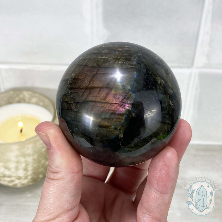 Polished Purple Flash Labradorite Sphere