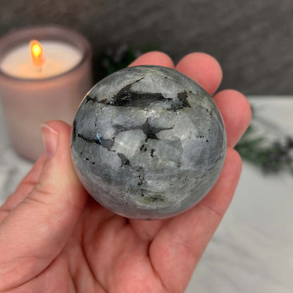 52mm Polished Rainbow Flash Labradorite Sphere