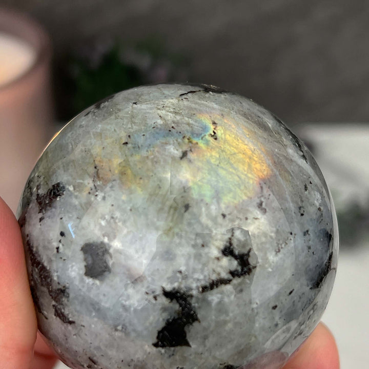 52mm Polished Rainbow Flash Labradorite Sphere