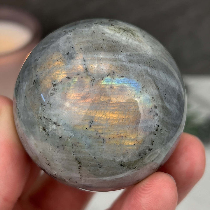 52mm Polished Rainbow Flash Labradorite Sphere