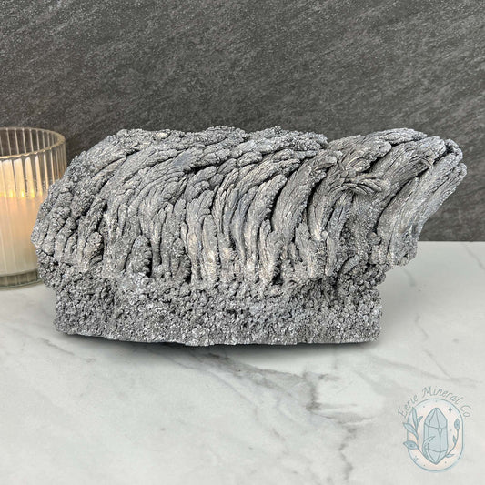 Large Raw Silver Magnesium Mineral Display Specimen