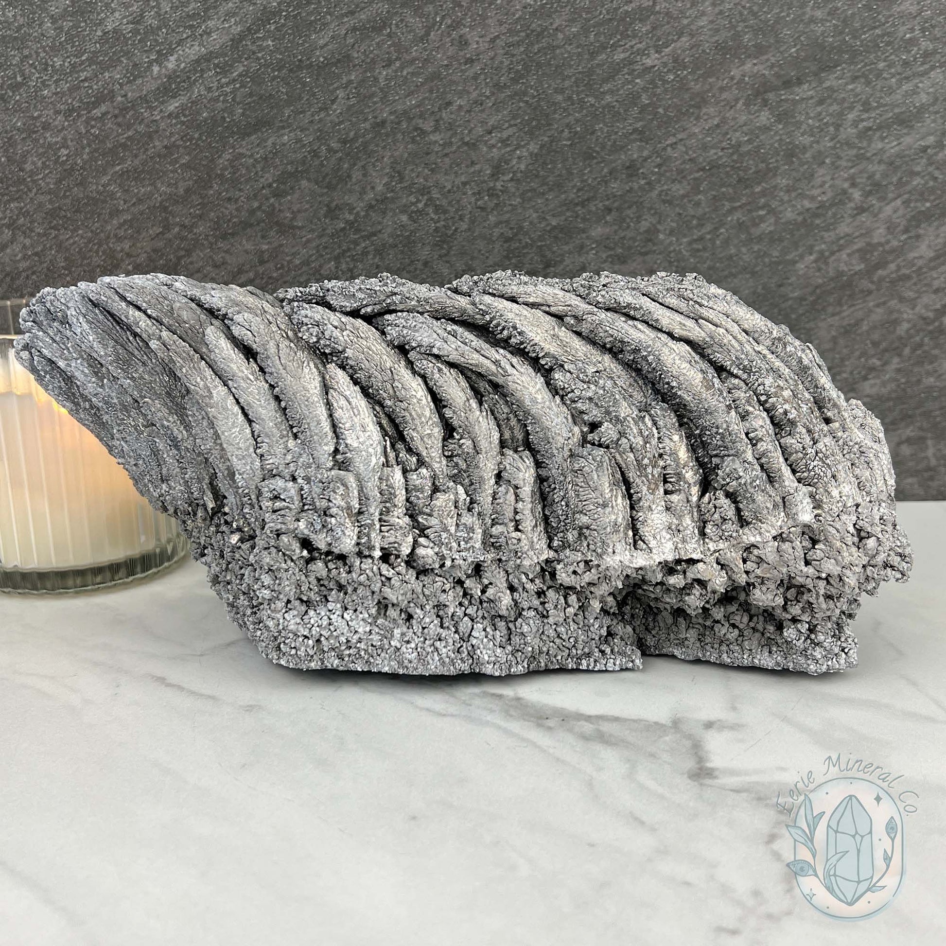 Large Raw Silver Magnesium Mineral Display Specimen