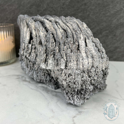 Large Raw Silver Magnesium Mineral Display Specimen