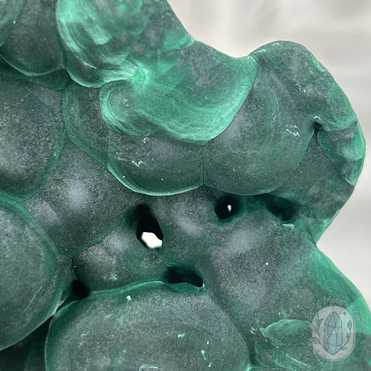 Silky Velvet Fibrous Malachite Specimen with Display Stand