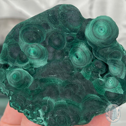 Silky Velvet Fibrous Malachite Specimen with Display Stand