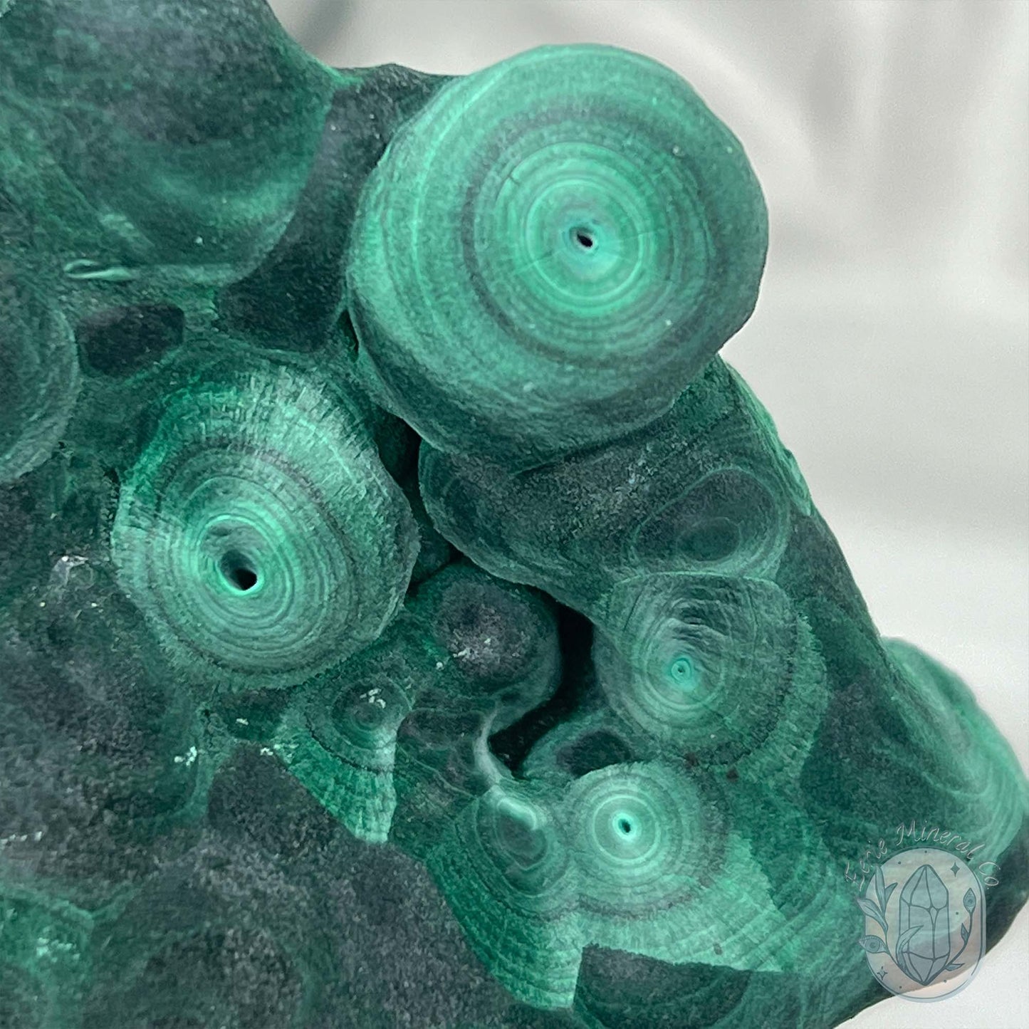 Silky Velvet Fibrous Malachite Specimen with Display Stand