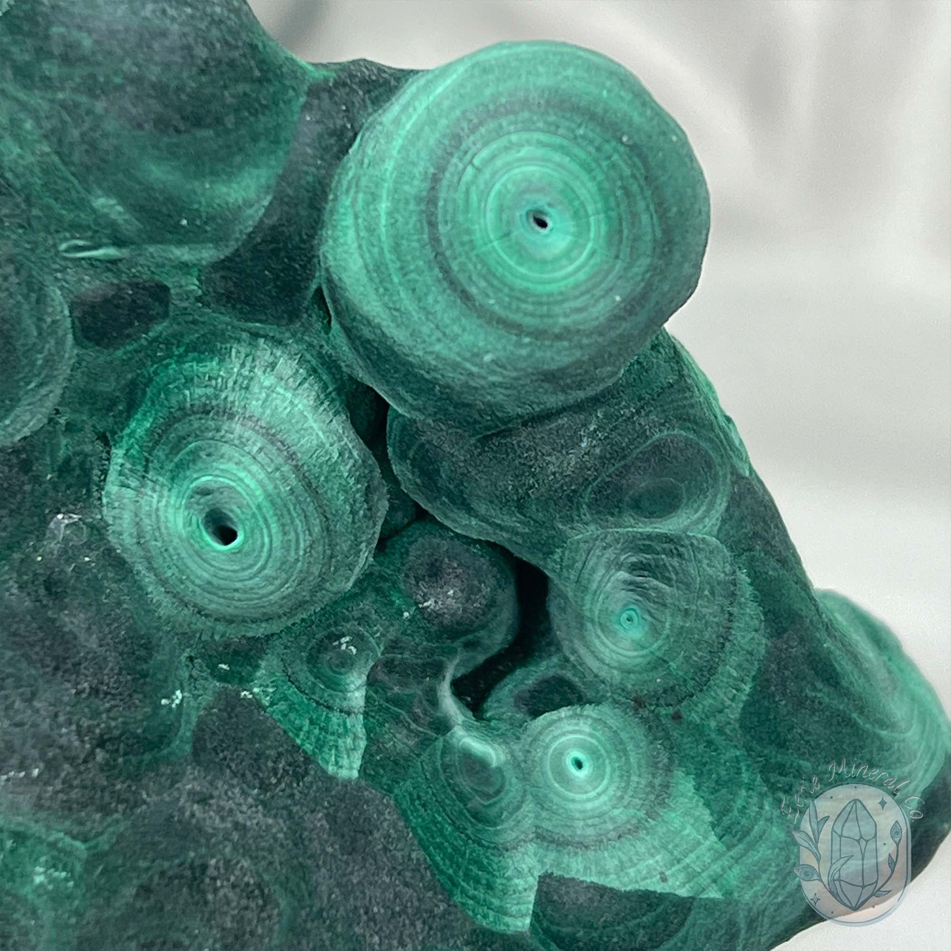 Silky Velvet Fibrous Malachite Specimen with Display Stand