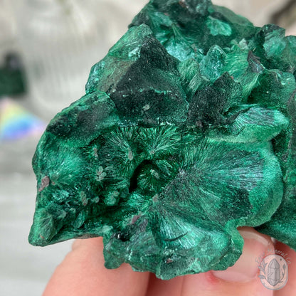 Fibrous Malachite Specimen with Display Stand