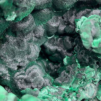 Silky Velvet Fibrous Malachite Specimen with Display Stand