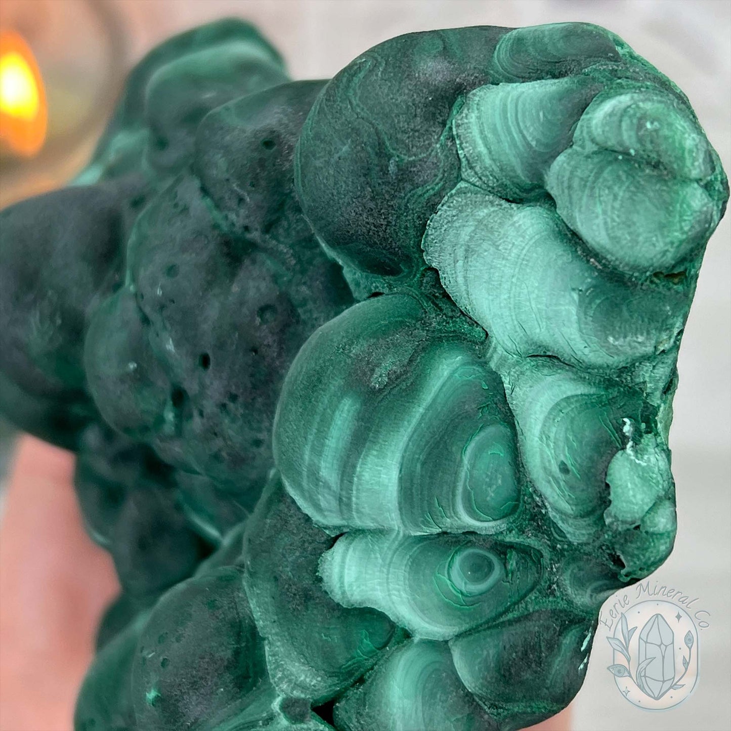 Silky Velvet Fibrous Malachite with Azurite Specimen