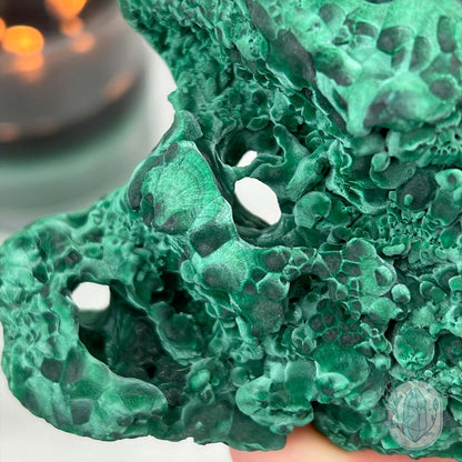 Silky Velvet Fibrous Malachite with Azurite Specimen
