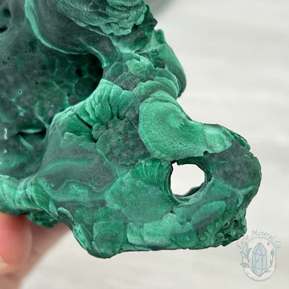 Silky Velvet Fibrous Malachite with Azurite Specimen