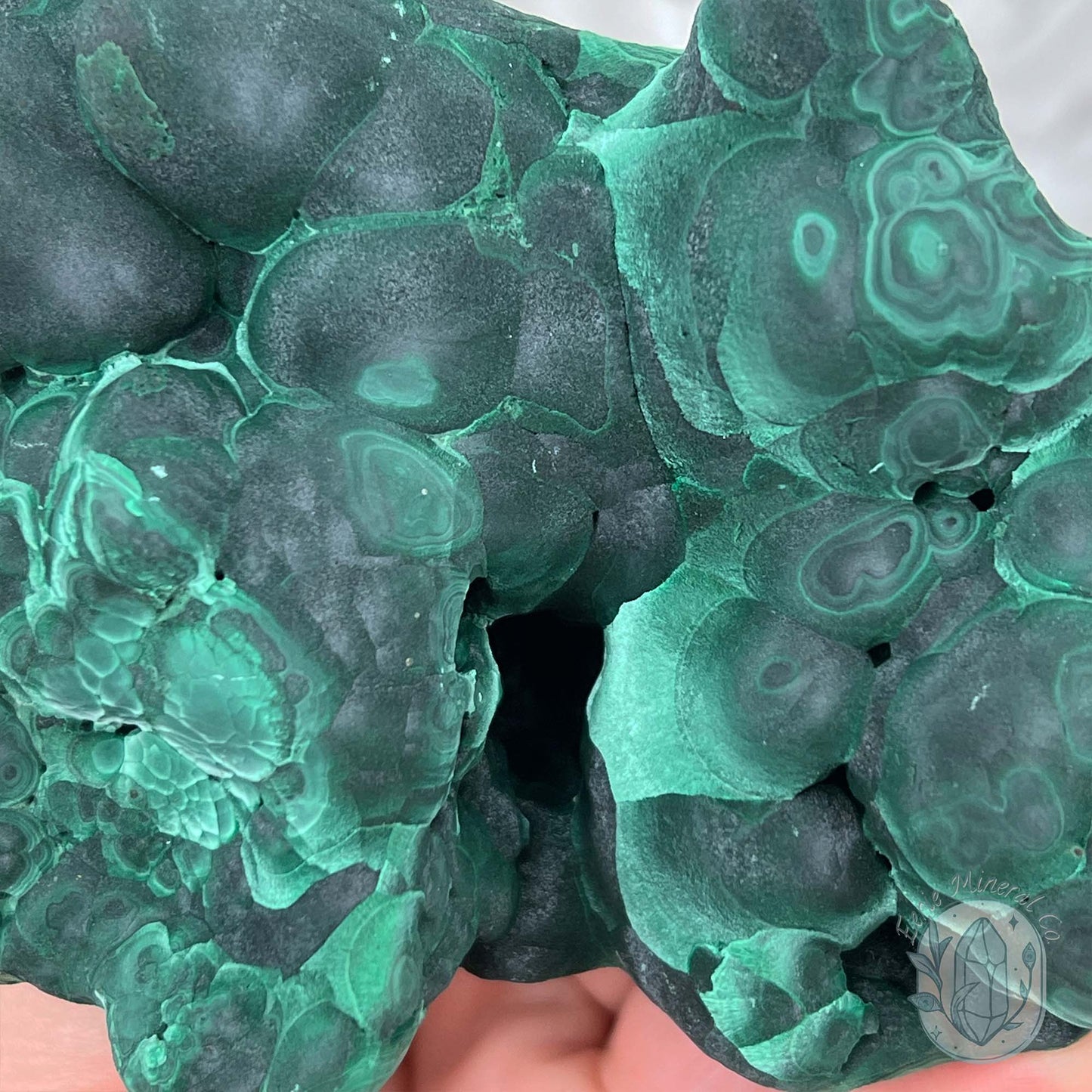 Silky Velvet Fibrous Malachite Specimen with Display Stand