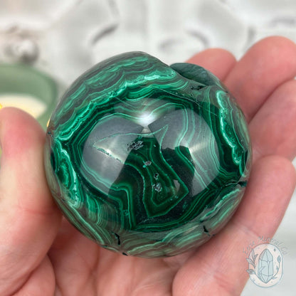 56mm Polished Malachite Sphere 340g in Weight