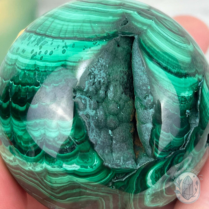 56mm Polished Malachite Sphere 340g in Weight