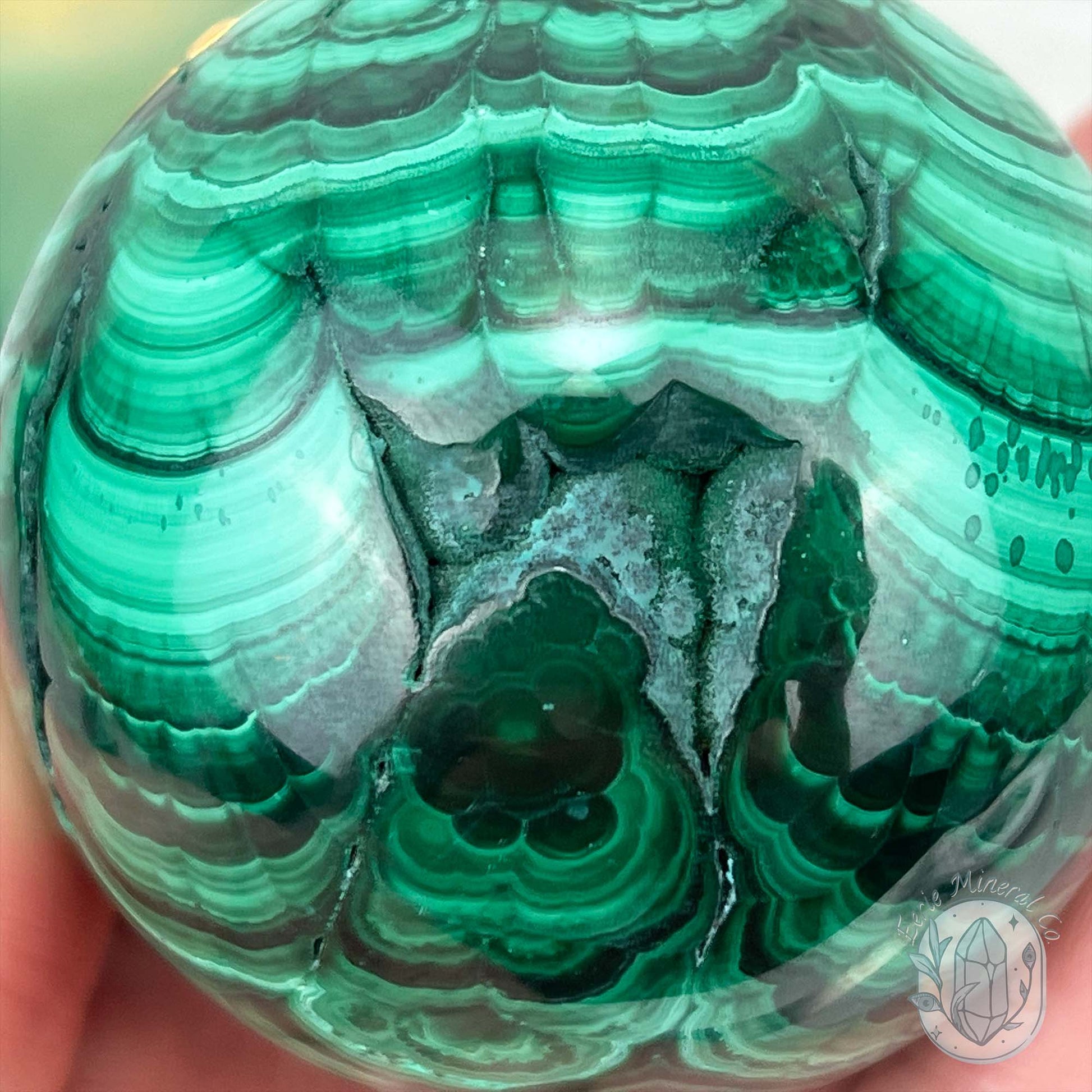 56mm Polished Malachite Sphere 340g in Weight