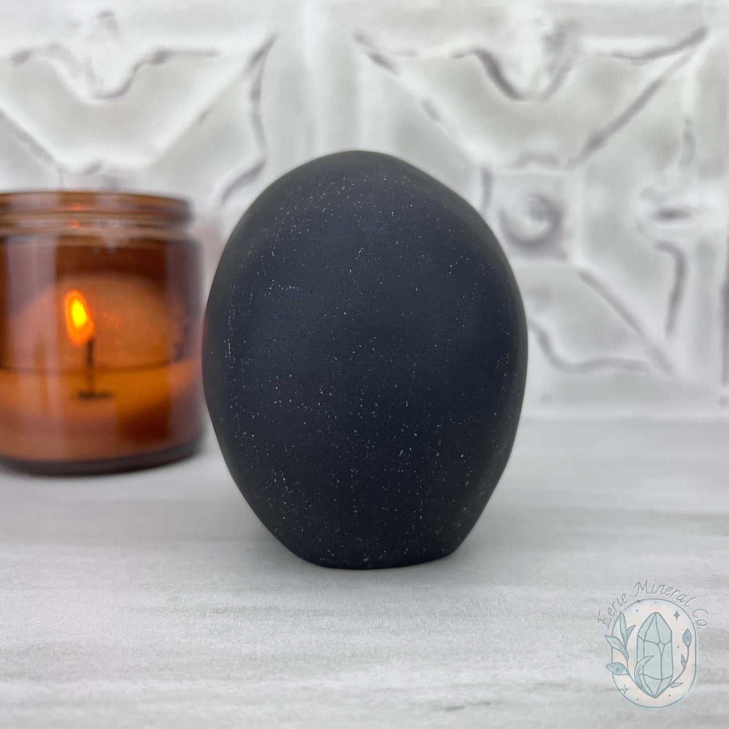 Black Obsidian Skull Carving with Matte Finish