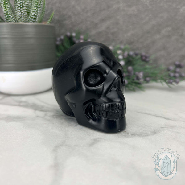 Black Obsidian Skull Carving