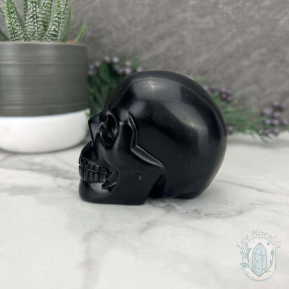 Black Obsidian Skull Carving