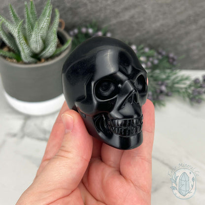 Black Obsidian Skull Carving