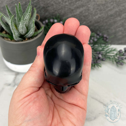 Black Obsidian Skull Carving