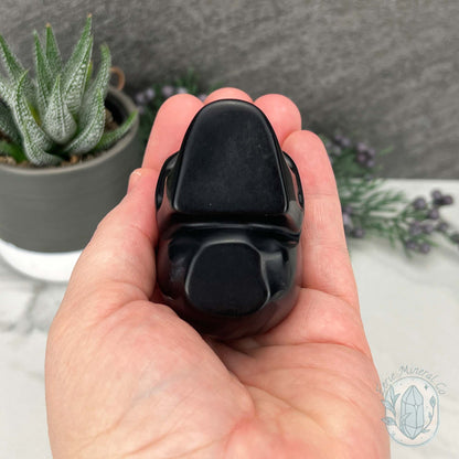 Black Obsidian Skull Carving