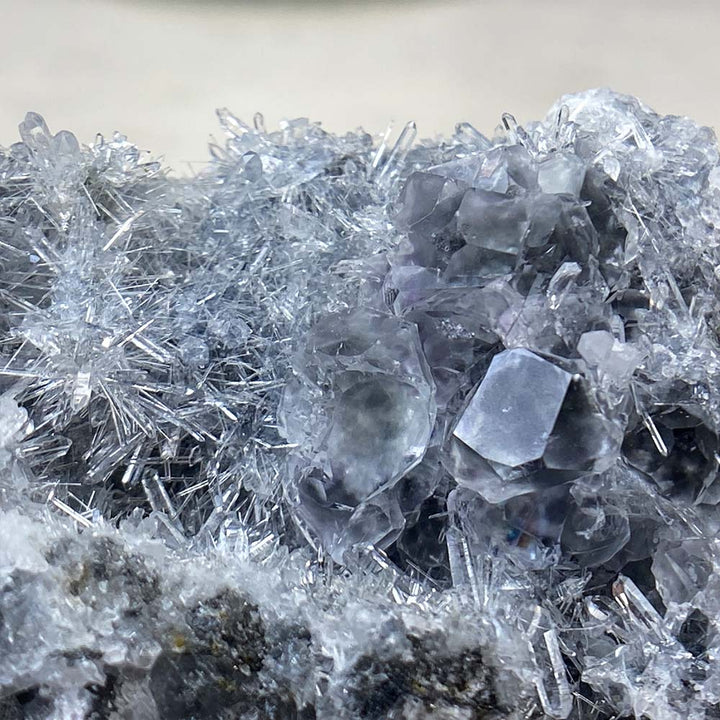 Needle Clear Quartz with Clear Fluorite Specimen