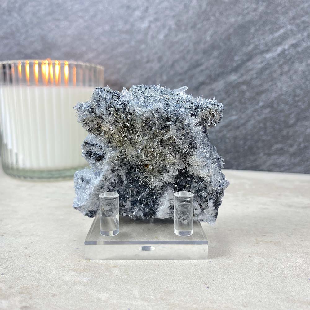 Needle Clear Quartz with Clear Fluorite Specimen