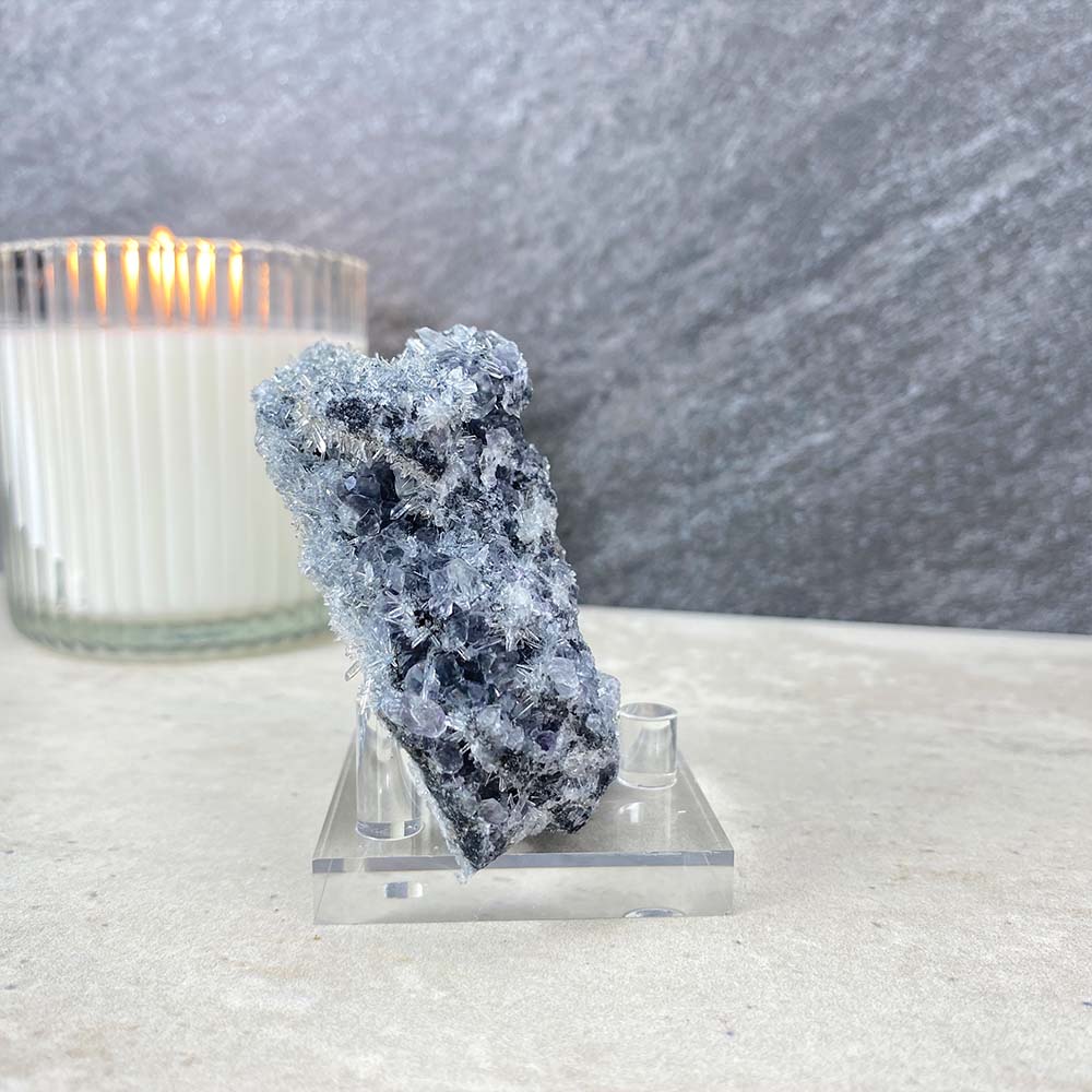 Needle Clear Quartz with Clear Fluorite Specimen
