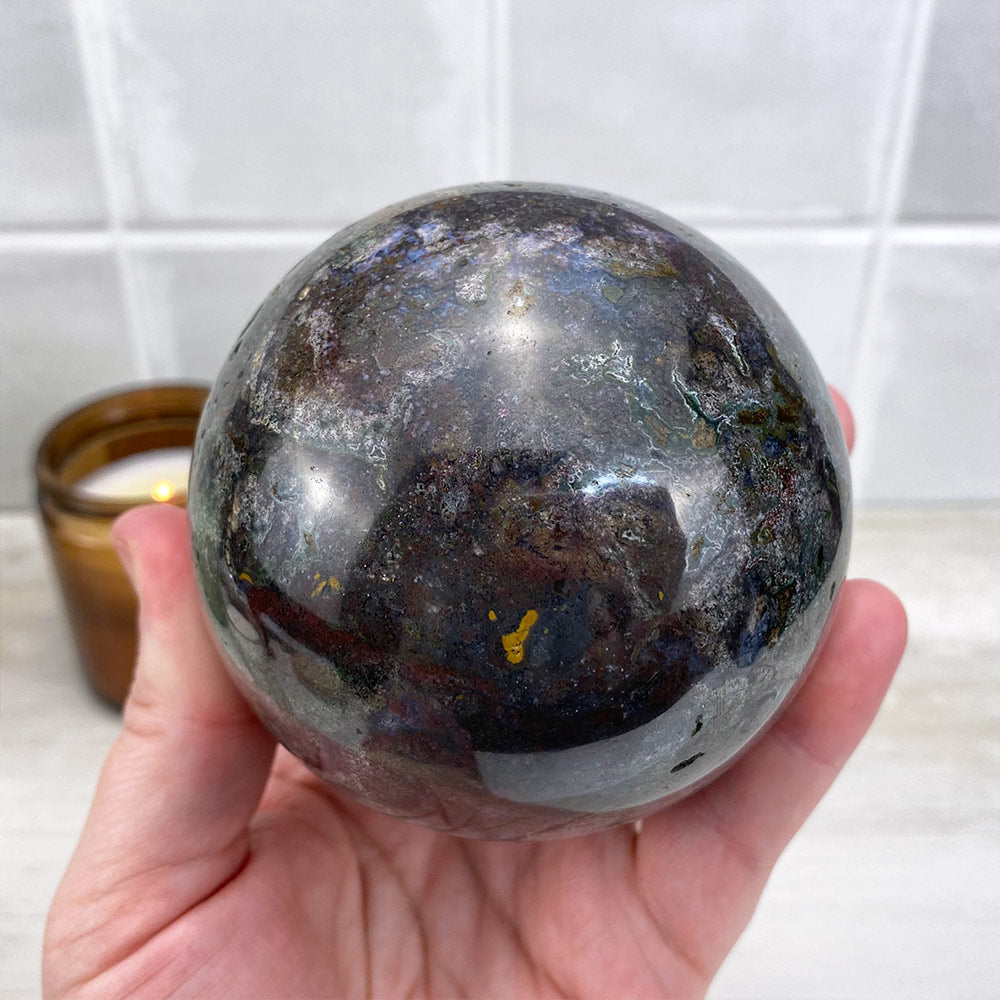 Polished Ocean Jasper Sphere