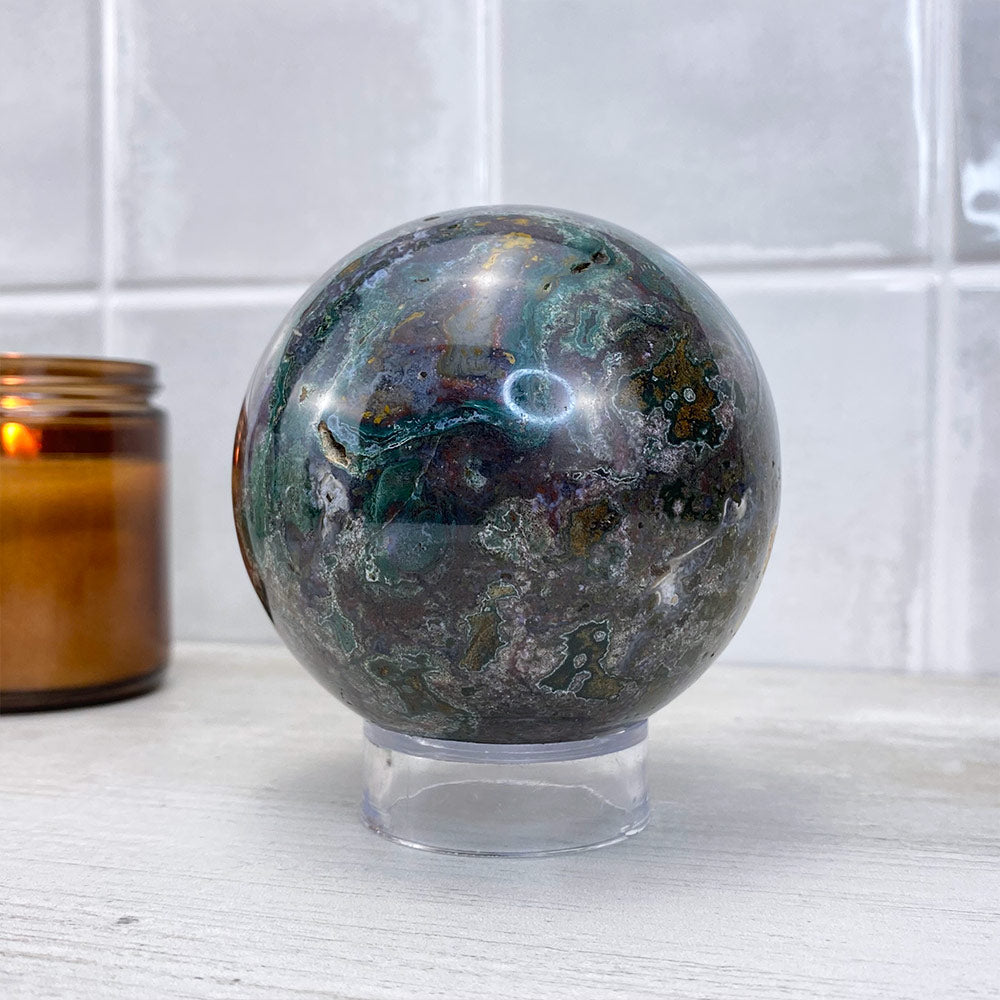Polished Ocean Jasper Sphere