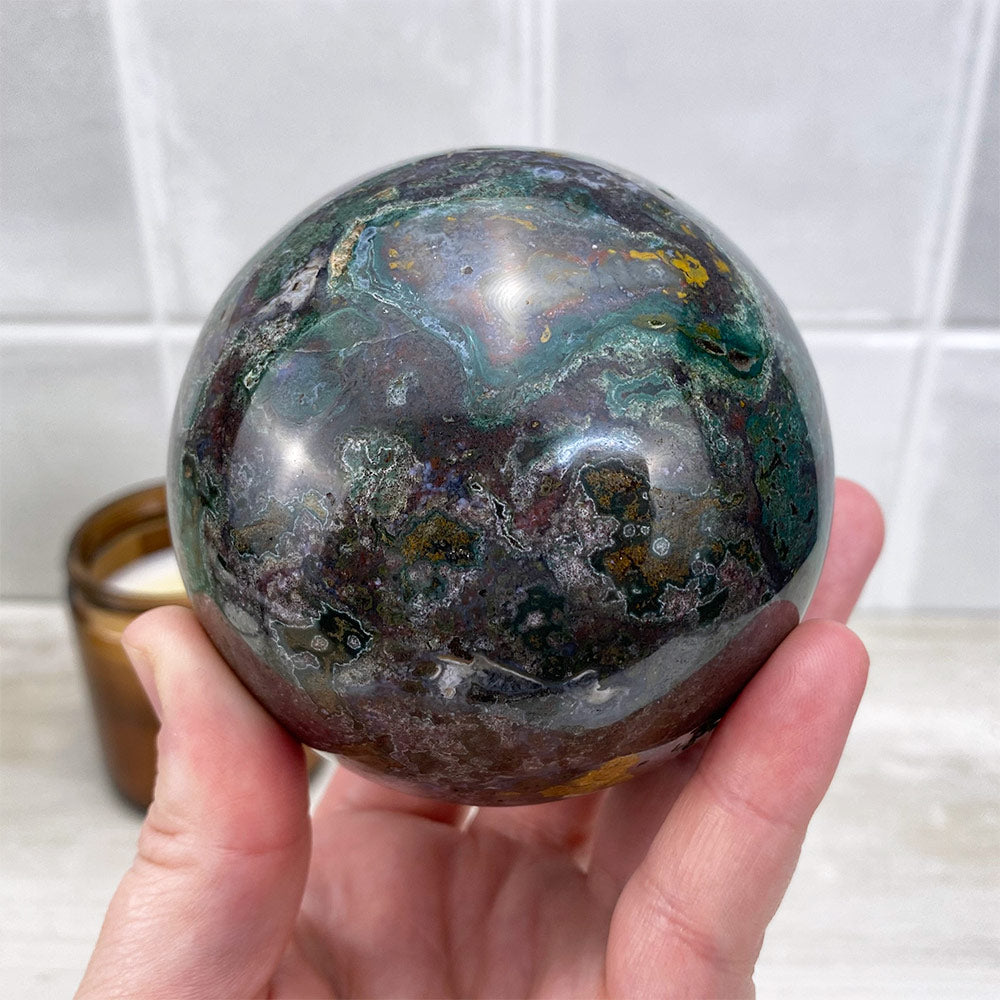 Polished Ocean Jasper Sphere