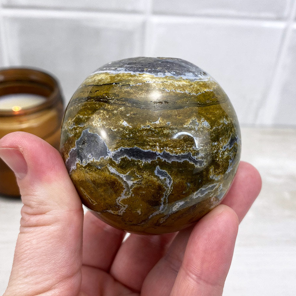 Polished Ocean Jasper Sphere