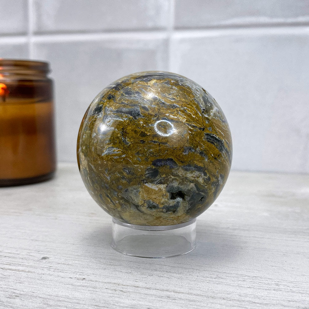 Polished Ocean Jasper Sphere