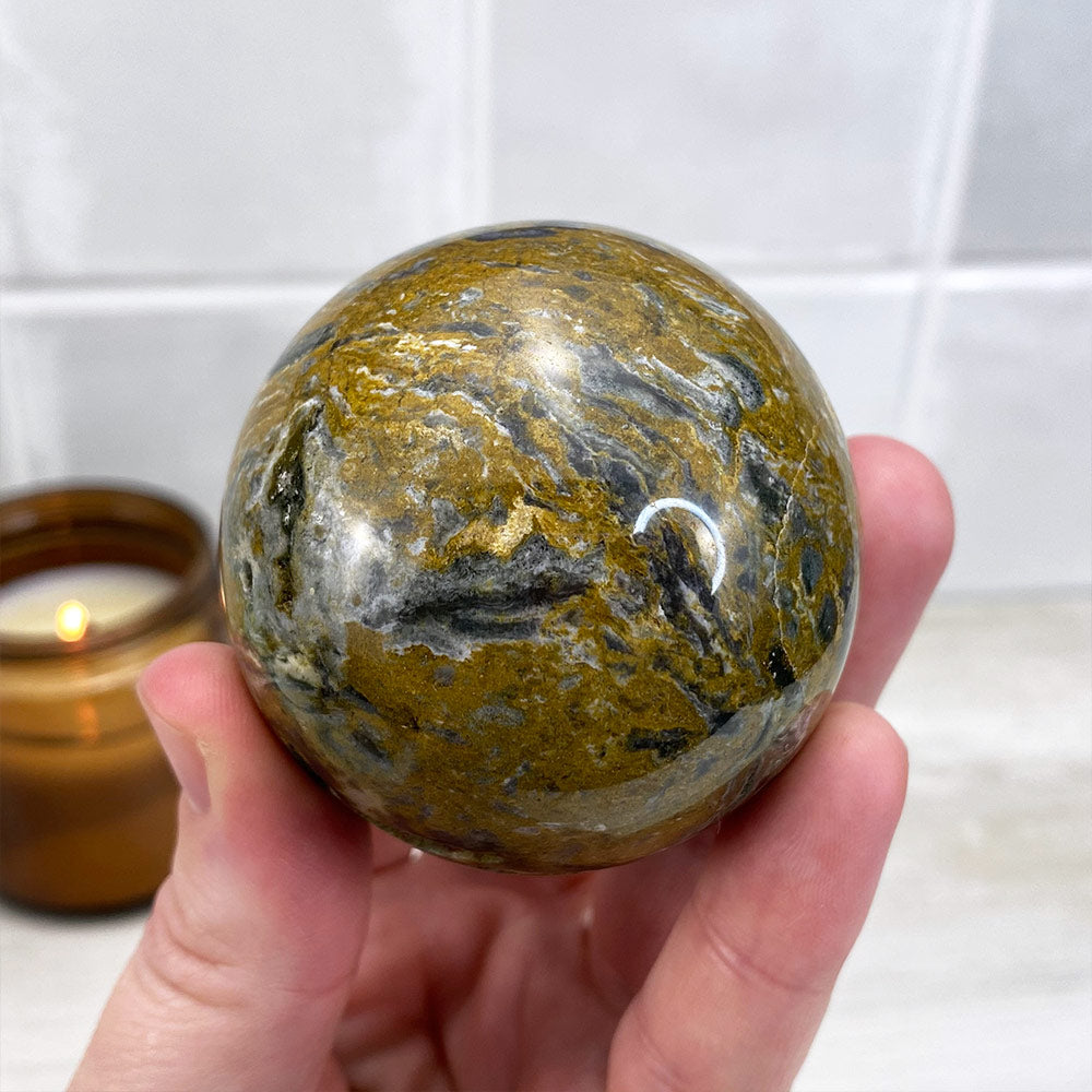 Polished Ocean Jasper Sphere
