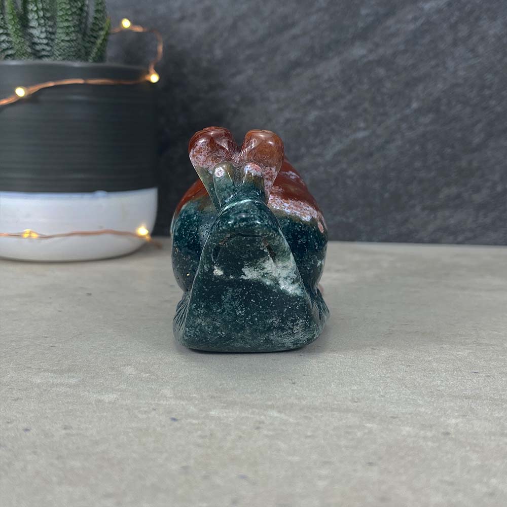 Polished Ocean Jasper Snail Carvings